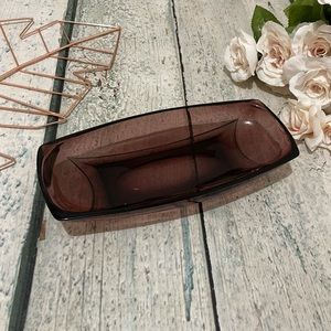 Vintage Hazel-Atlas amethyst purple glass tray bowl plate decor mid century 1960